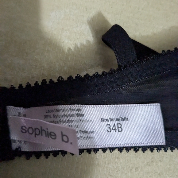 SOPHIE White and Black Lace Padded Bra Size 34B - Picture 13 of 14